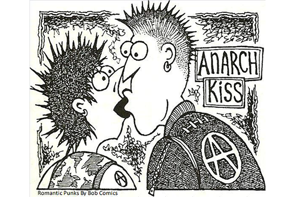 2 punk rockers kissing
