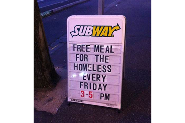subway sandwich shop sign
