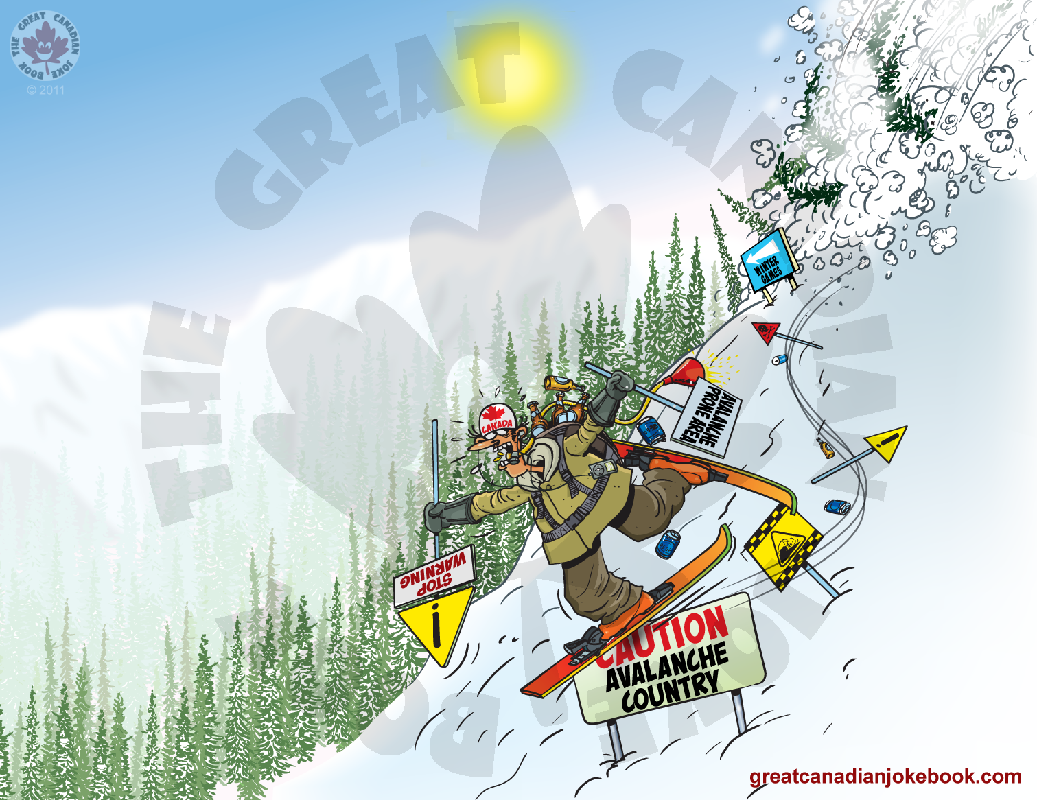 cartoon of bc skier